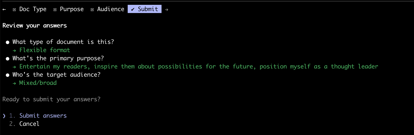 Claude Code review interface