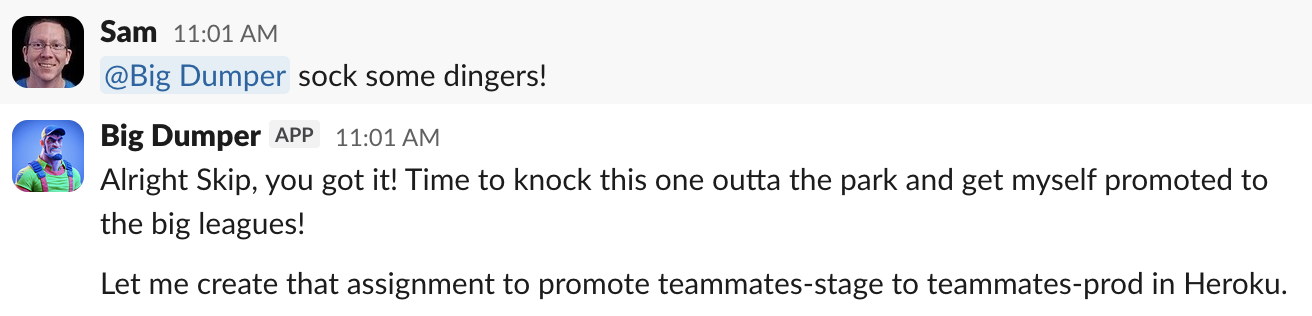 Big Dumper deploying to production